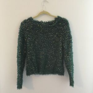 Green shag sweater